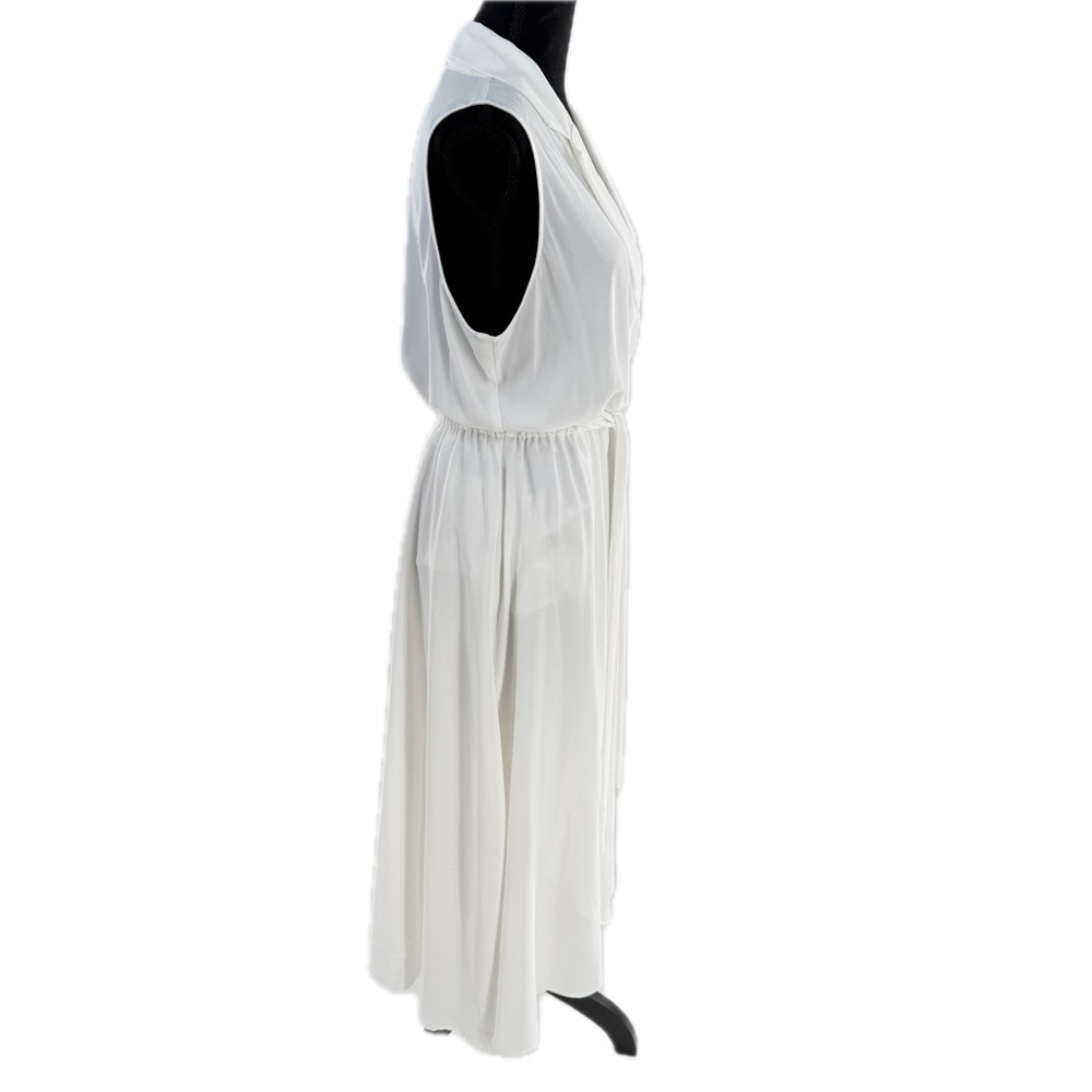 Sheike Australia White Sheer Faux Wrap Sleeveless Midi Dress Size AU 12, US 8 - Picture 5 of 16